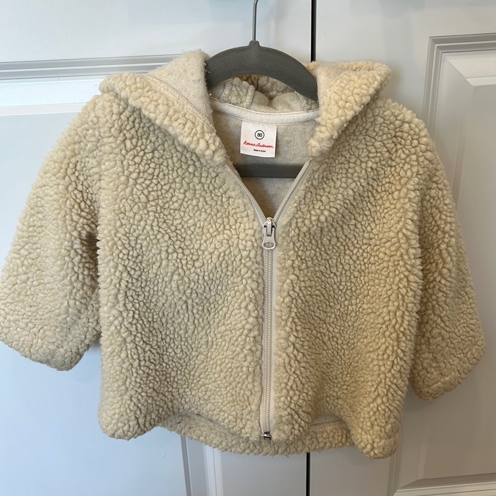 Hanna Andersson toddler sherpa zip up hoodie jacket